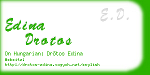 edina drotos business card