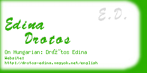 edina drotos business card
